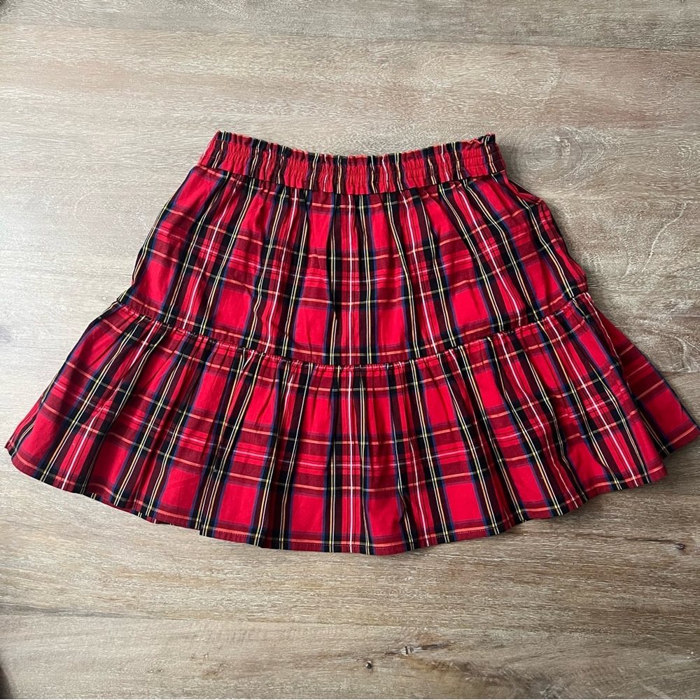Crewcuts Red Tartan A-Line Skirt